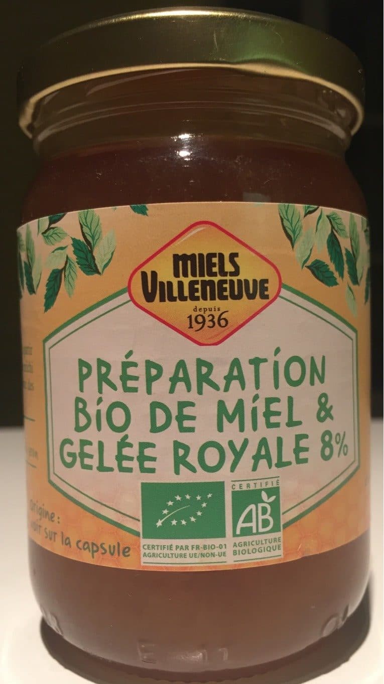 Miels Villeneuve Préparation bio de miel & gelée royale 8% packshot