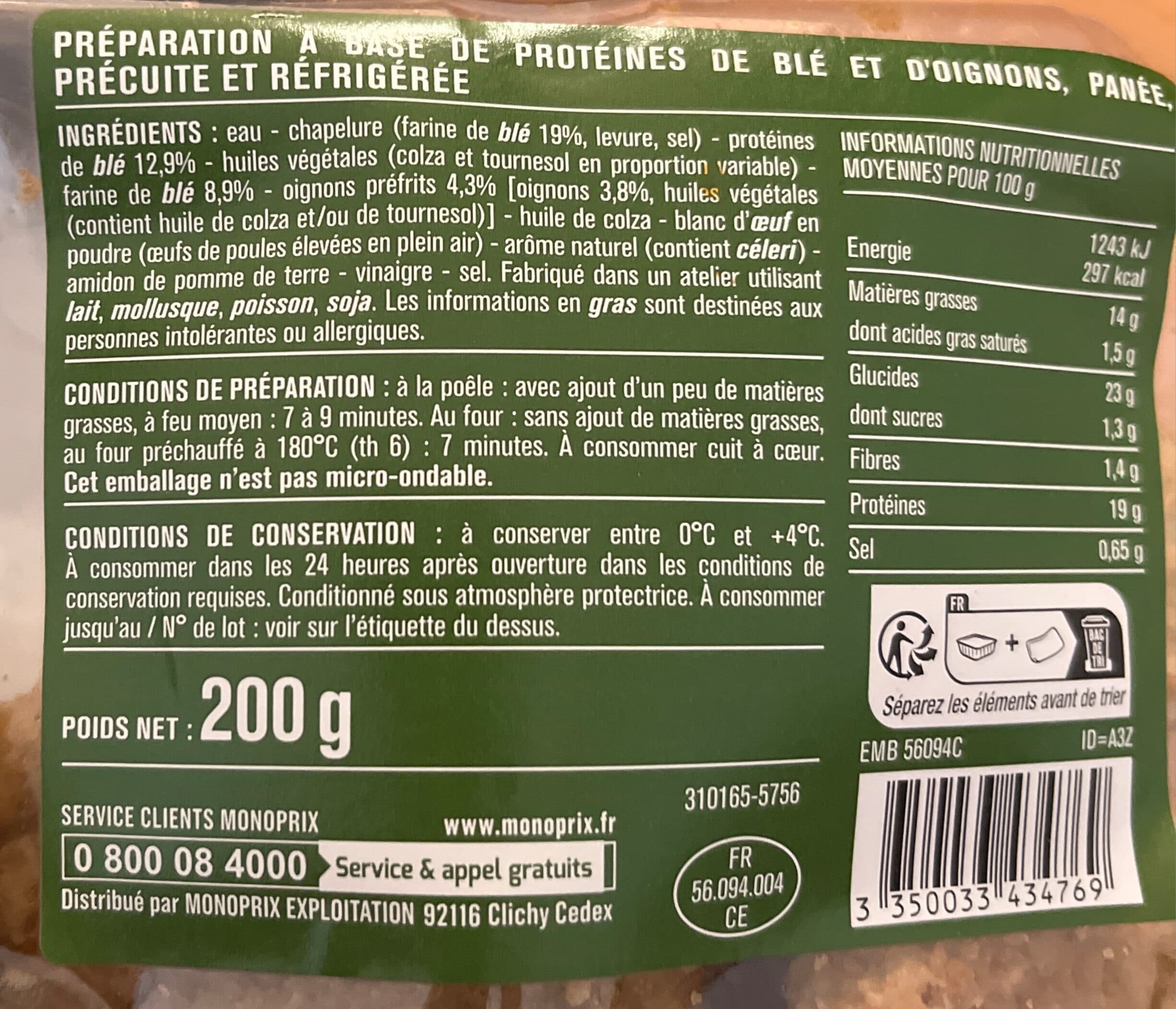 Monoprix Mini panés de blé gourmands packshot