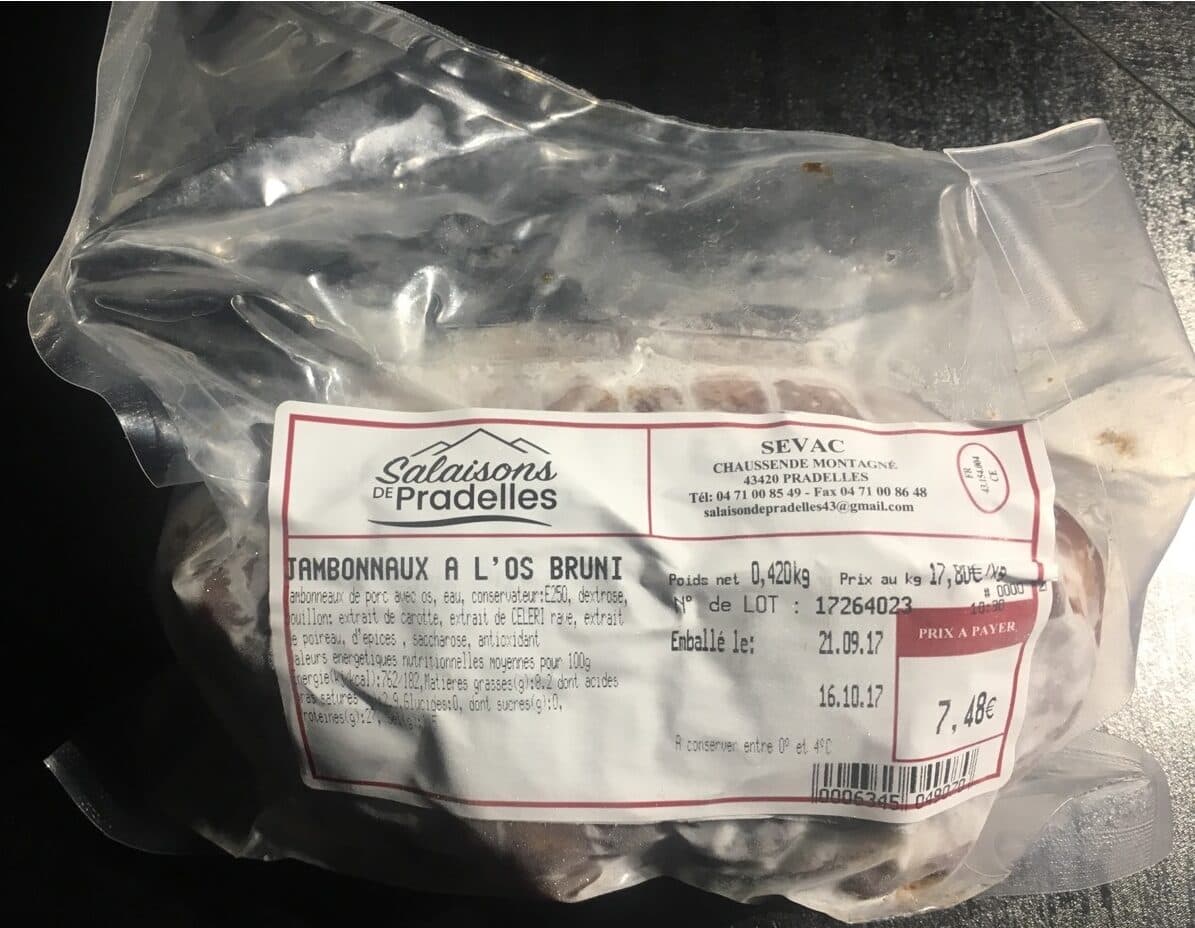 Salaisons de Pradelles Jambonneau à l’os packshot