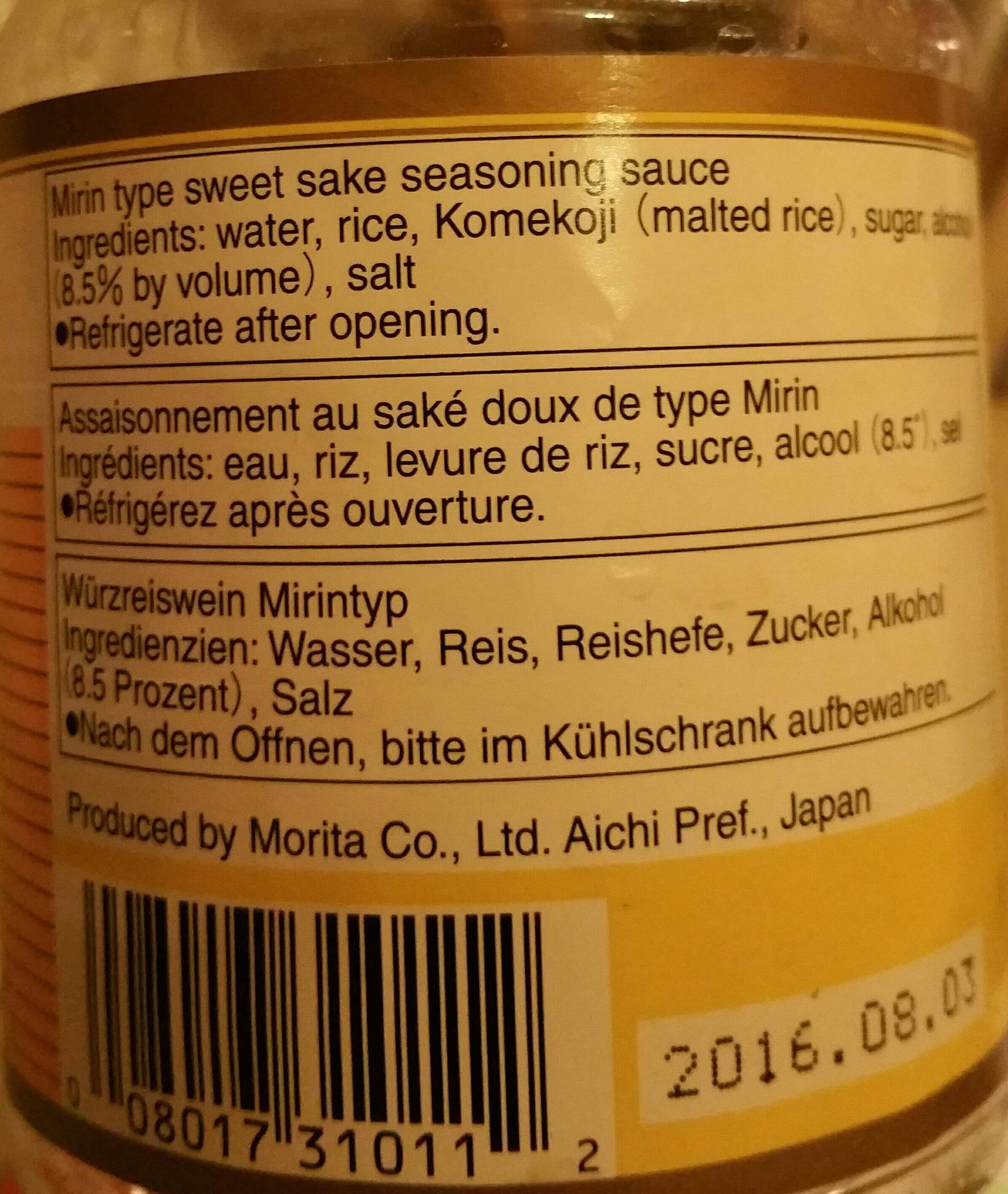 Morita Mirin type packshot