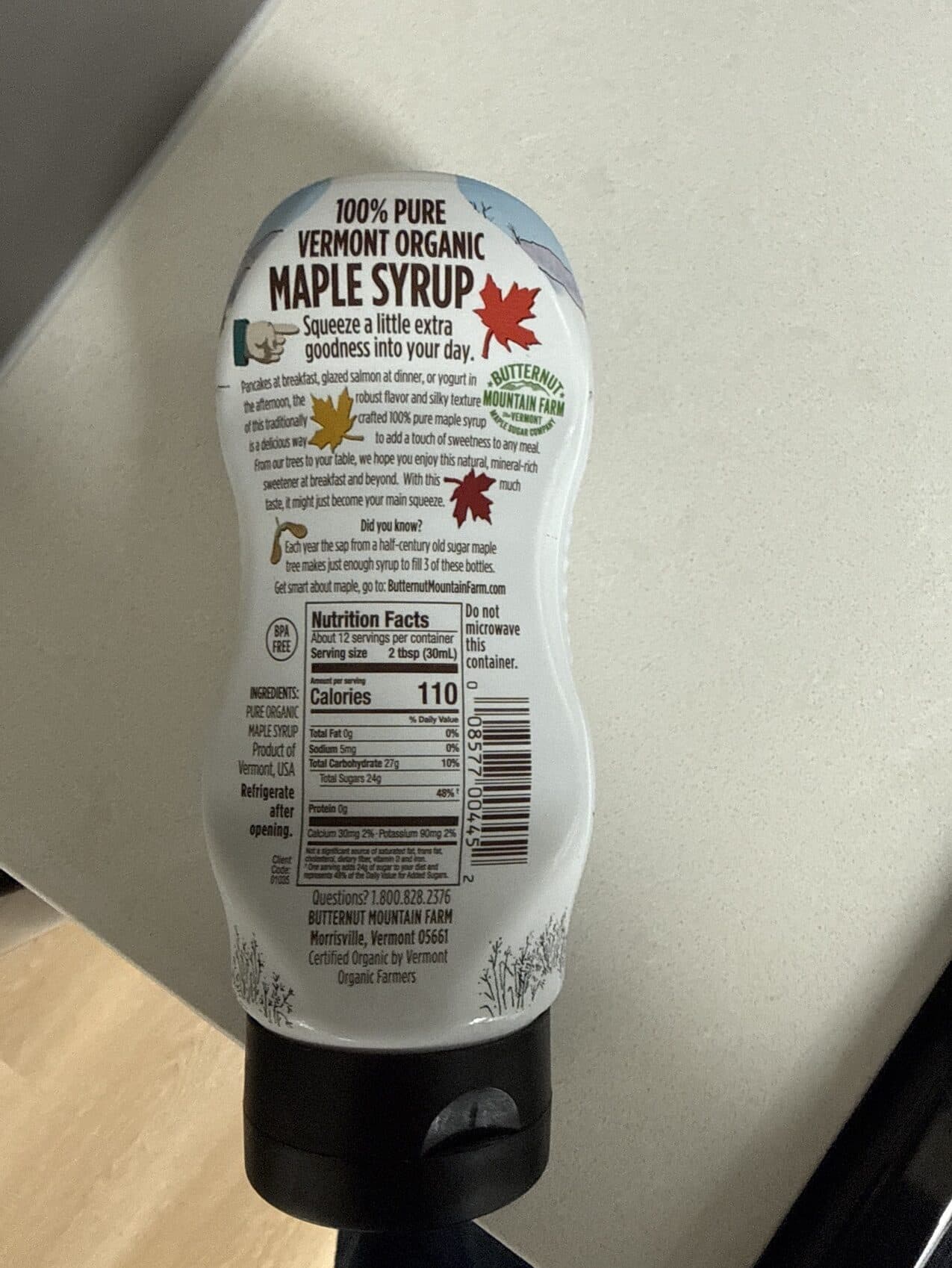 Butternut Mountain Farm Pure Vermont Organic Maple Syrup packshot