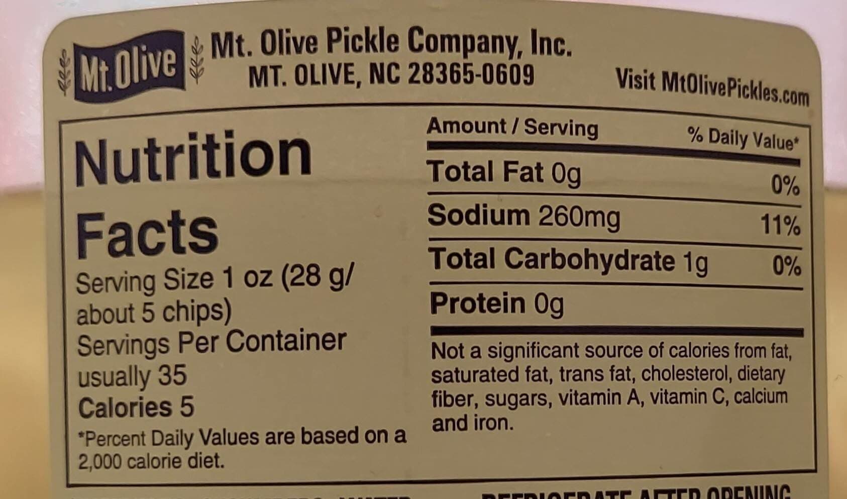 Mt. Olive Kosher Hamburger Dill Chips packshot