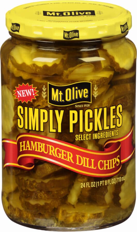 Mt. Olive Mt olive simply pickles hamburger dill chips packshot