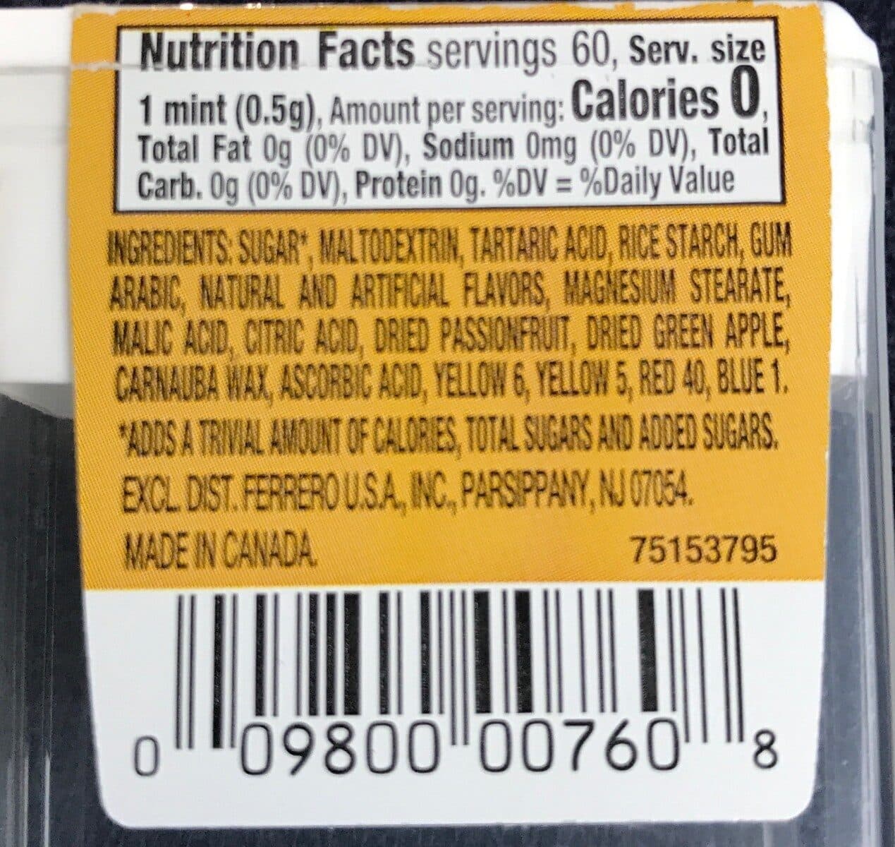 Tic Tac Fruit Adventure Mints packshot