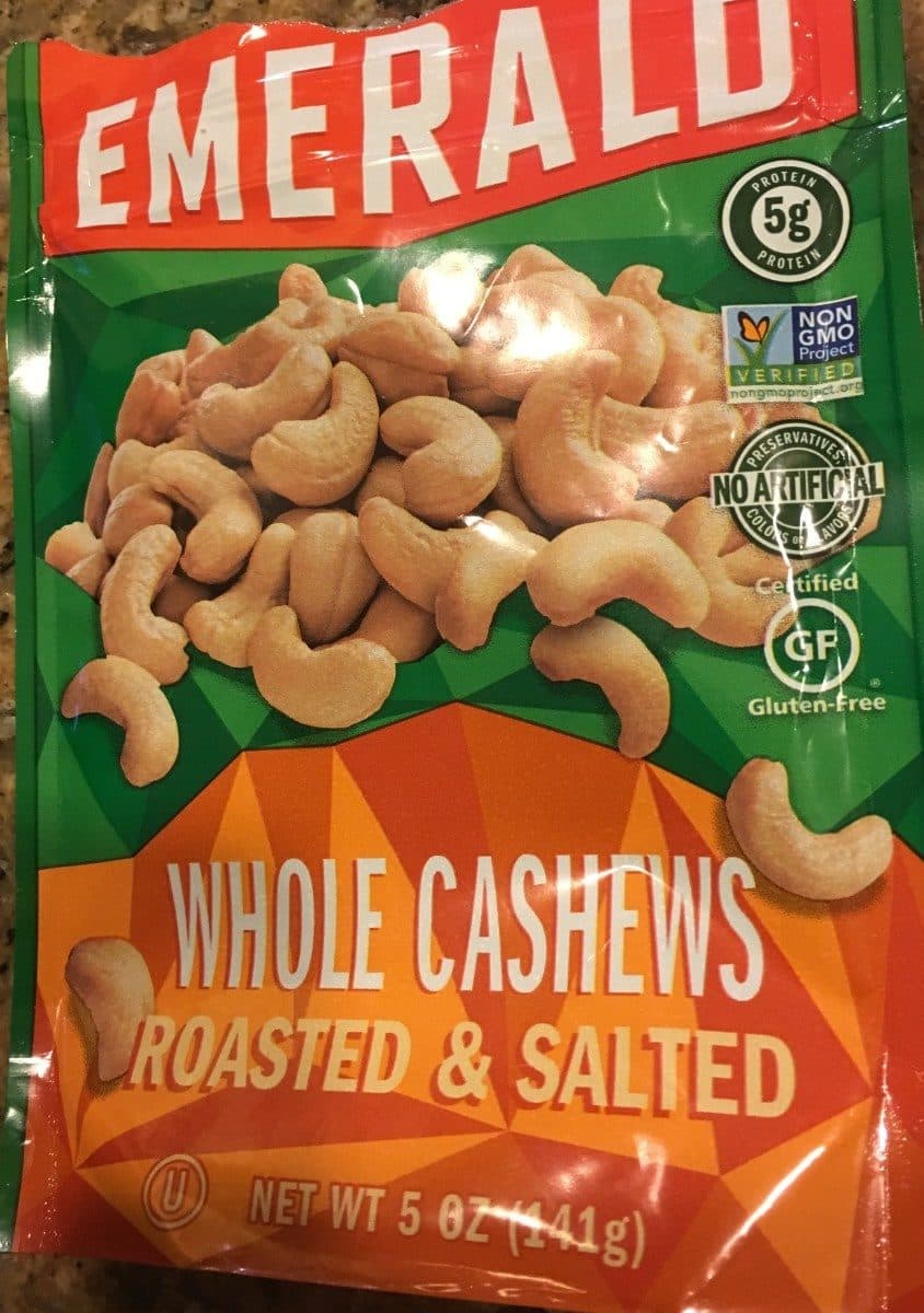 Emerald Roasted & Salted Whole Cashews with Sea Salt packshot