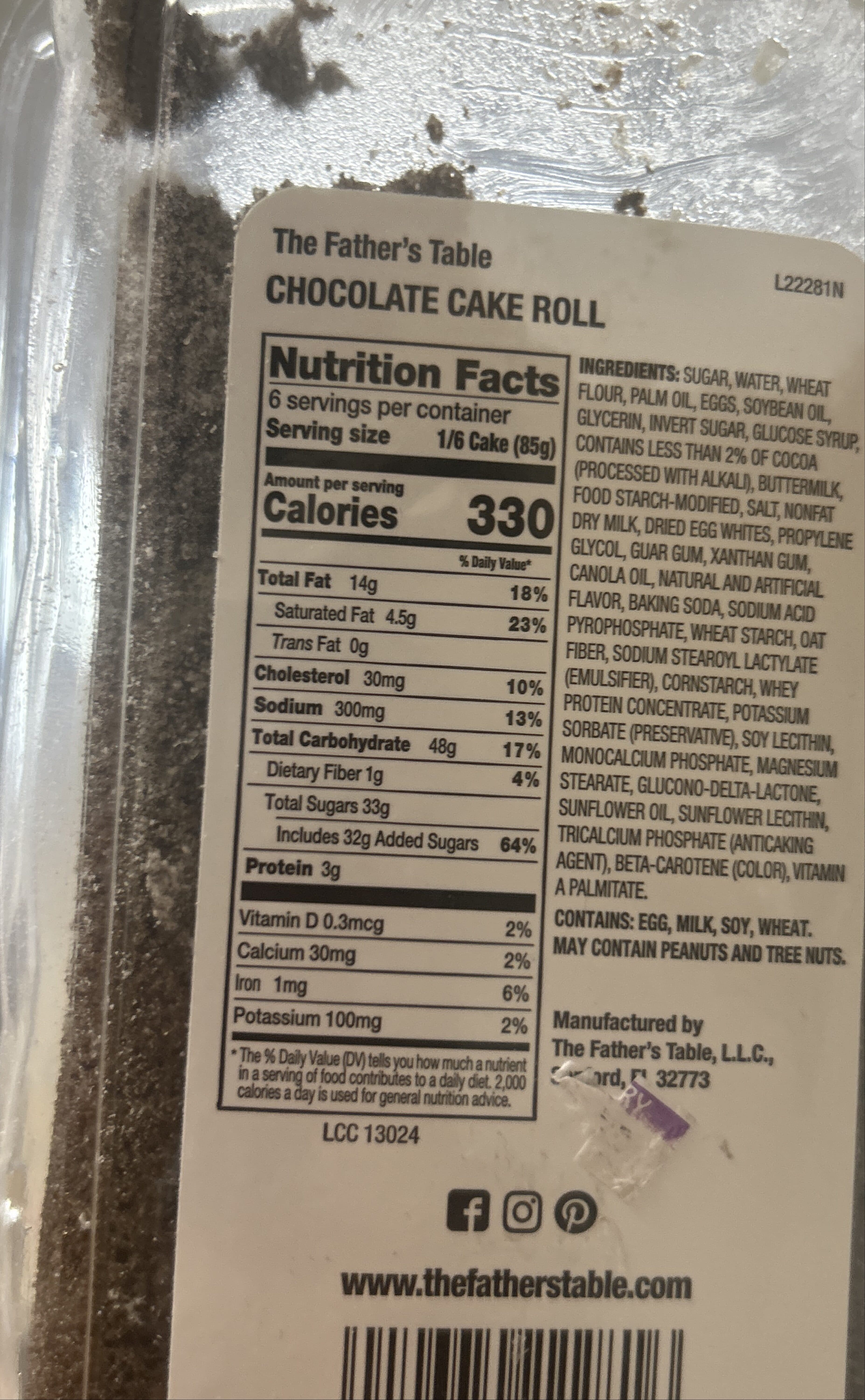 The Fathers Table Chocolate Roll packshot
