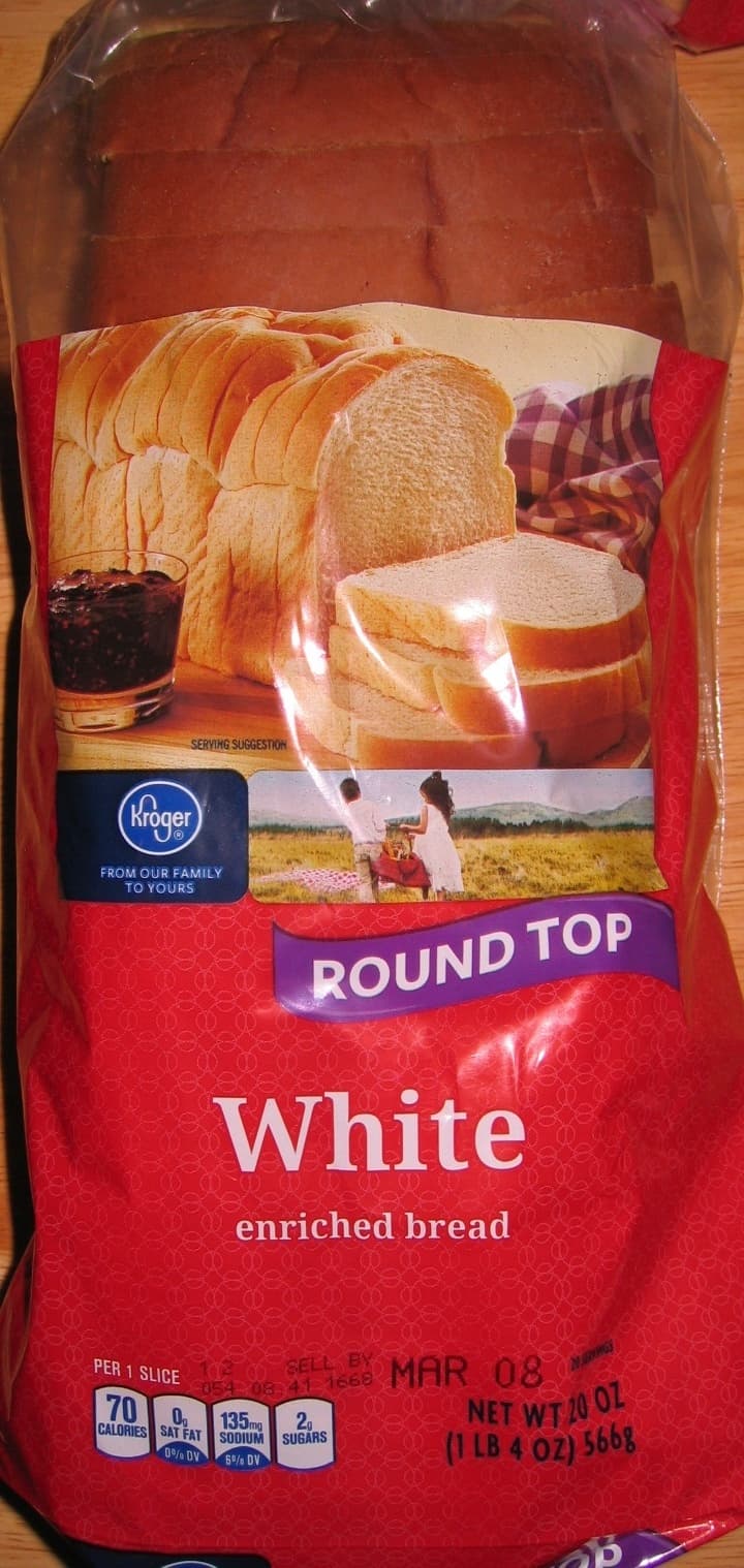 Kroger Round top white bread packshot