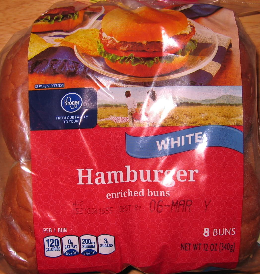 Kroger Hamburger enriched buns packshot