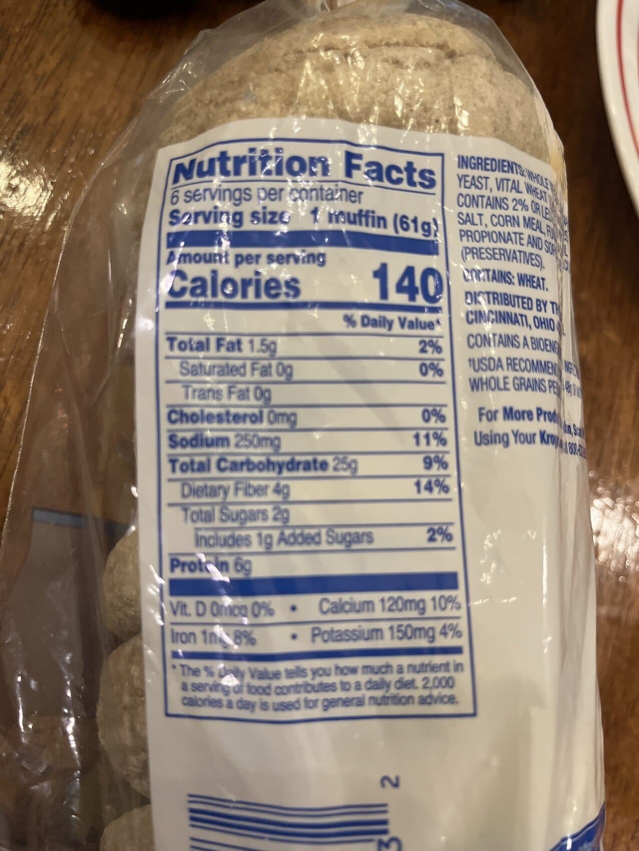 Kroger English Muffins packshot
