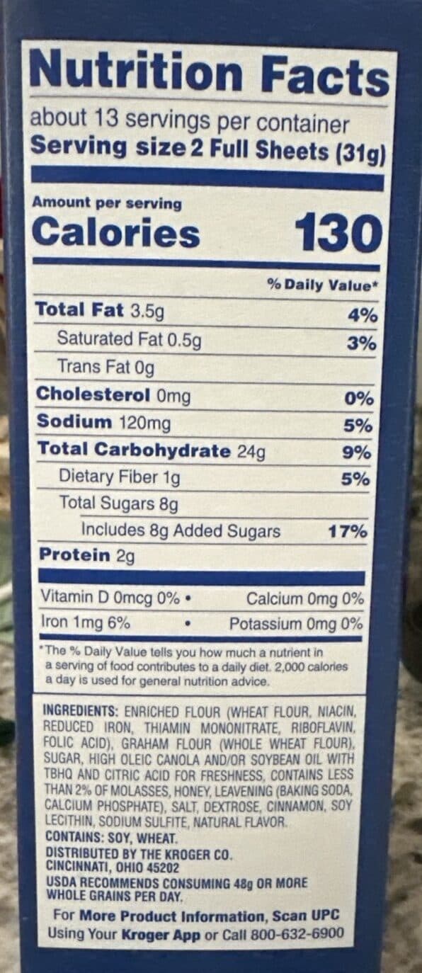 Kroger Graham Crackers Cinnamon packshot
