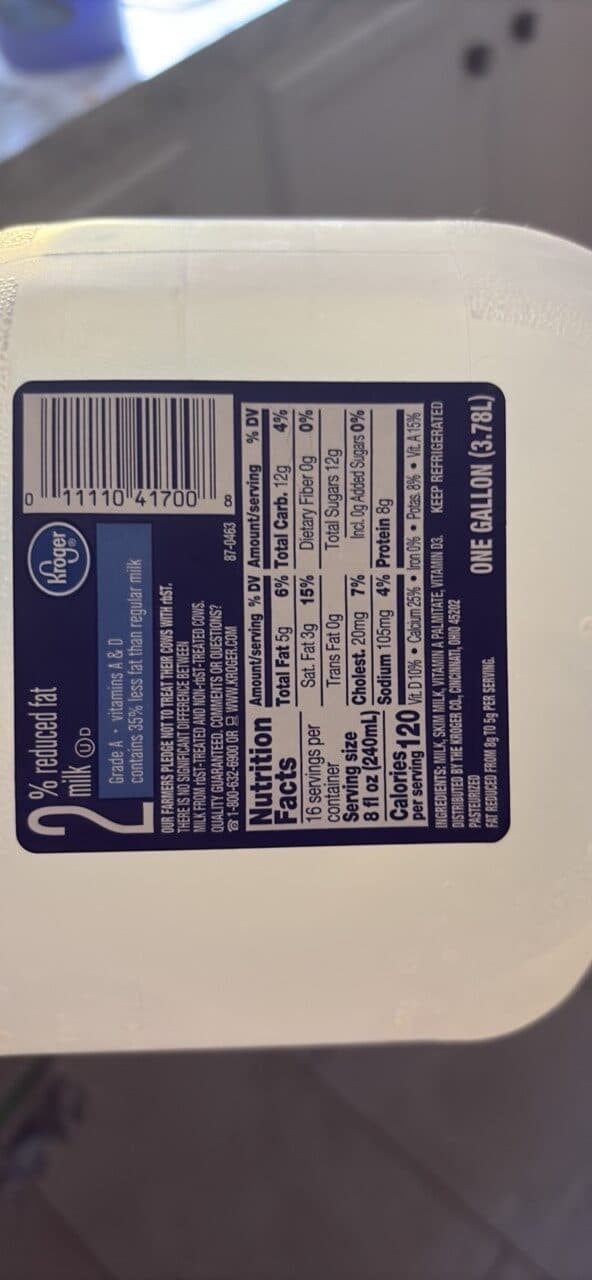 Kroger 2% reduced fat milk packshot
