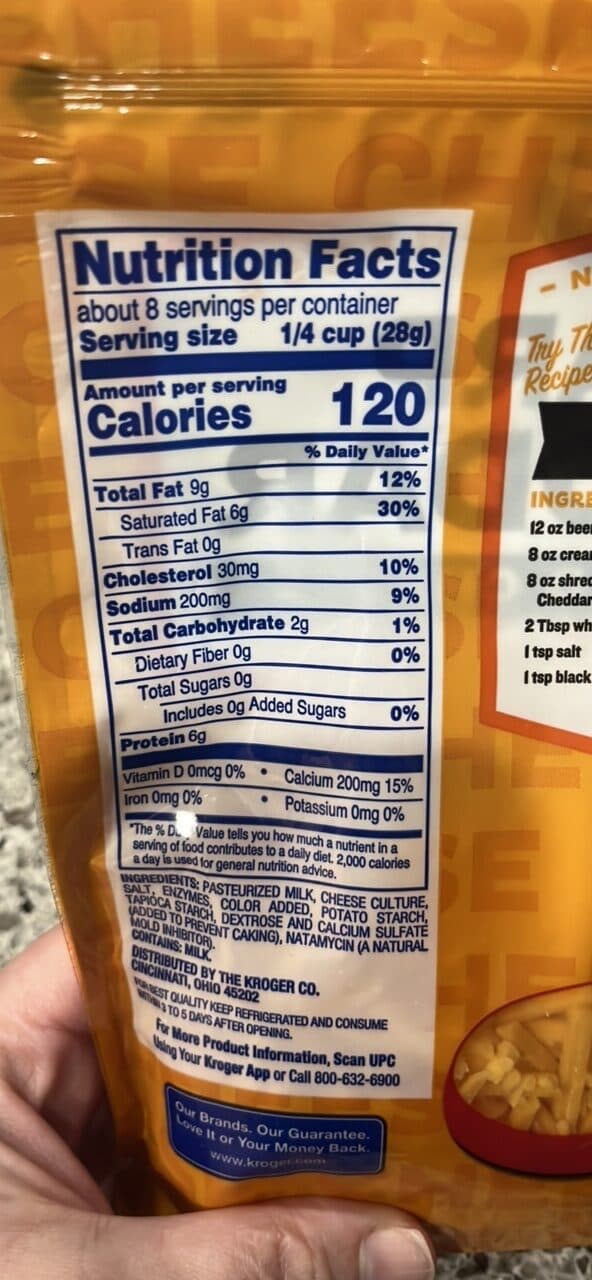 Kroger SHARP CHEDDAR SHREDDED CHEESE packshot
