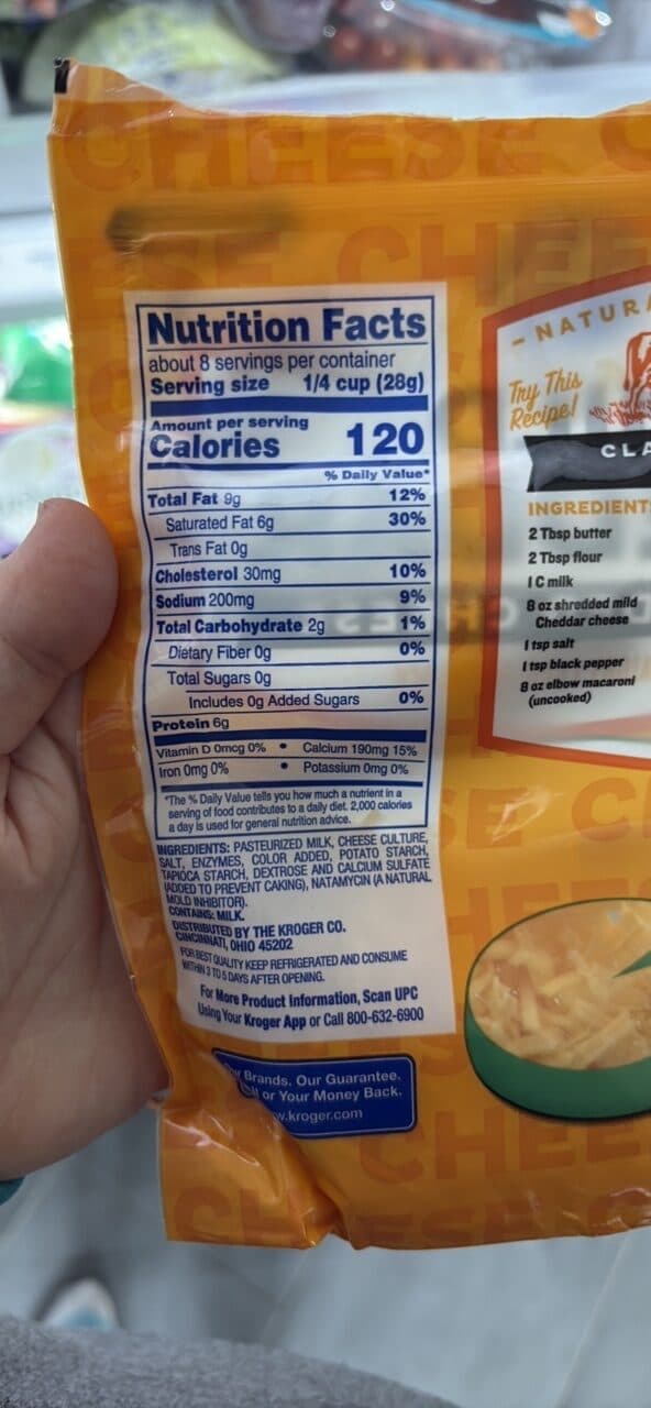 Kroger Mild Cheddar Shredded Cheese packshot