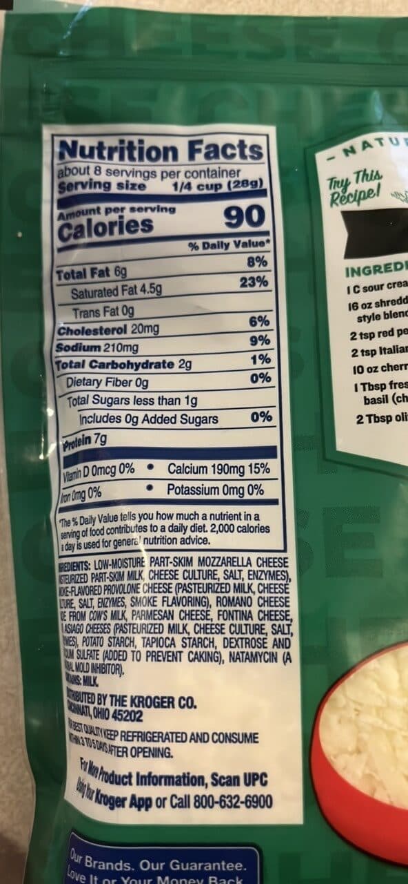 Kroger Italian Style Blend Shredded Cheese packshot