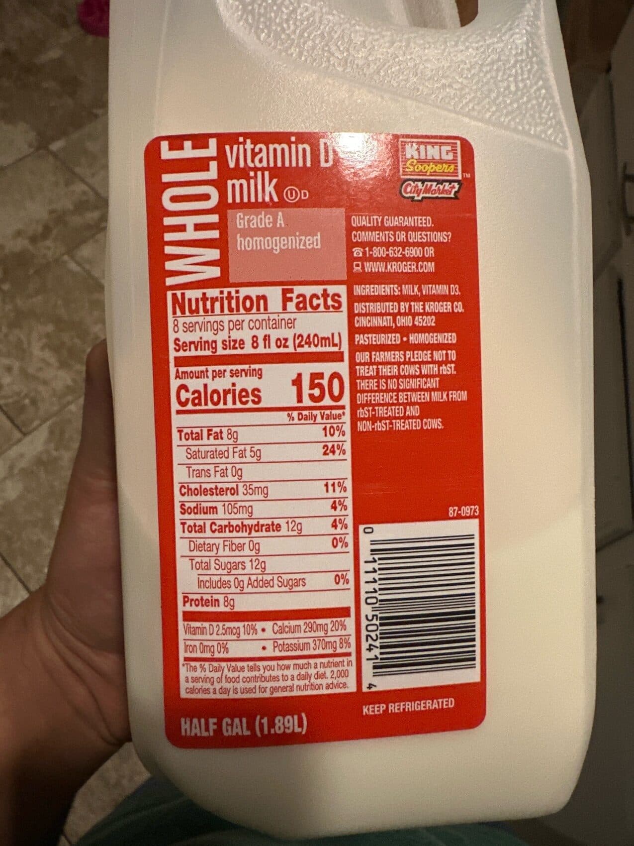 King Soopers Whole Vitamin D Milk packshot