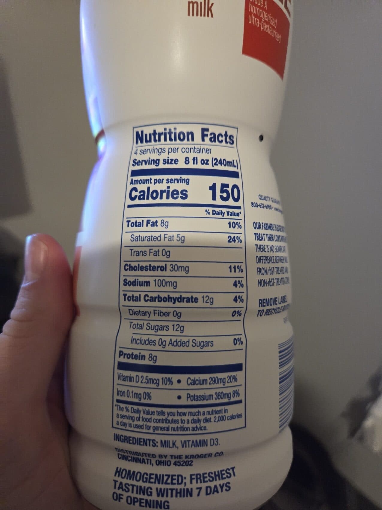 Kroger Whole Vitamin D Milk packshot