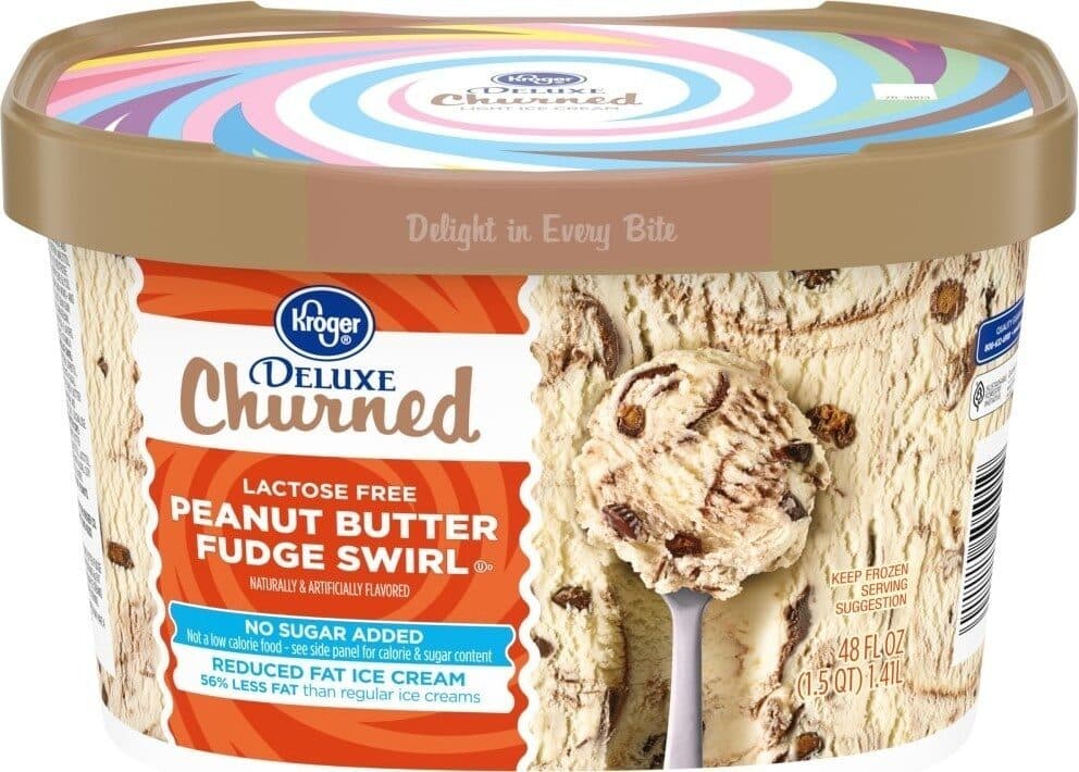 Kroger Deluxe lactose free peanut butter fudge swirl packshot