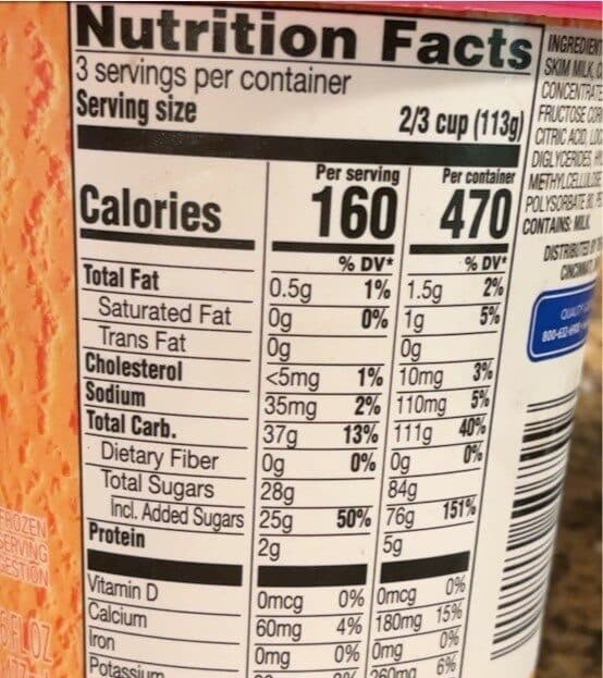 Kroger Deluxe orange sherbet packshot