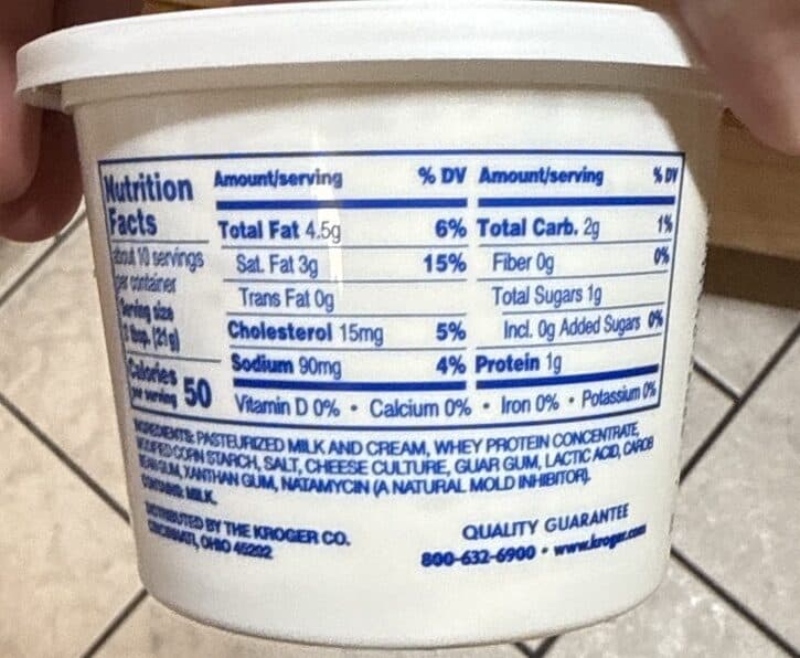 Kroger whipped ORIGINAL CREAM CHEESE SPREAD packshot