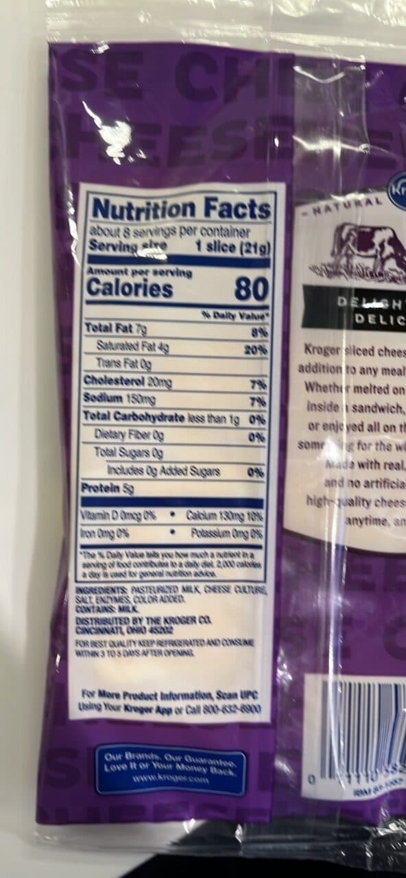 Kroger Colby Jack Cheese Slices packshot