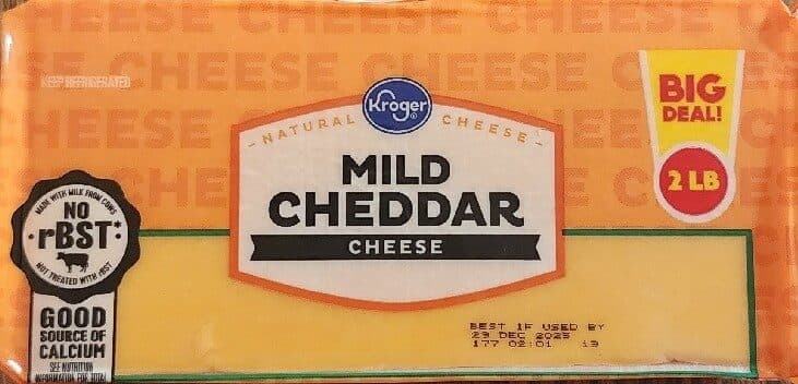 Kroger Mild Cheddar packshot