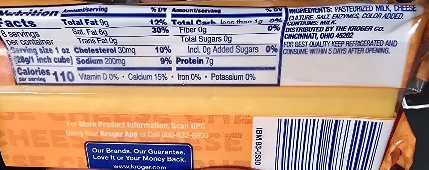 Kroger Colby Cheese packshot