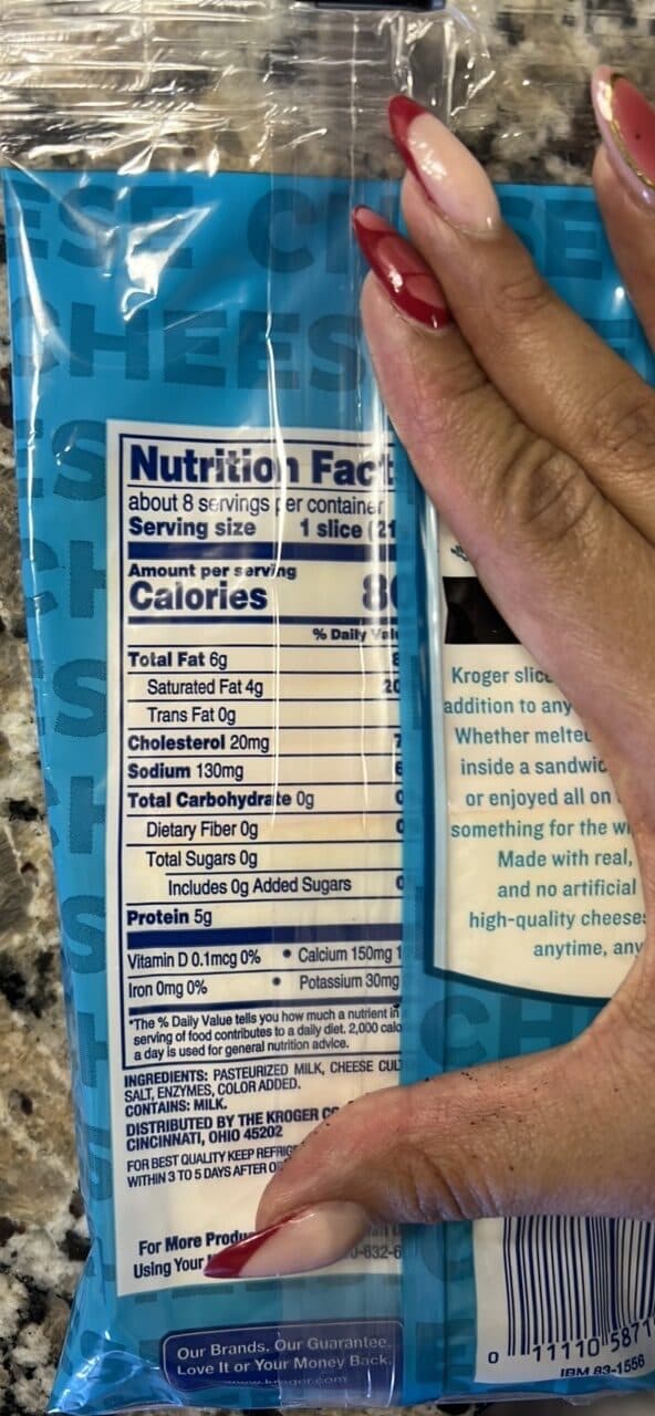 Kroger ORANGE RIND MUENSTER CHEESE SLICES packshot
