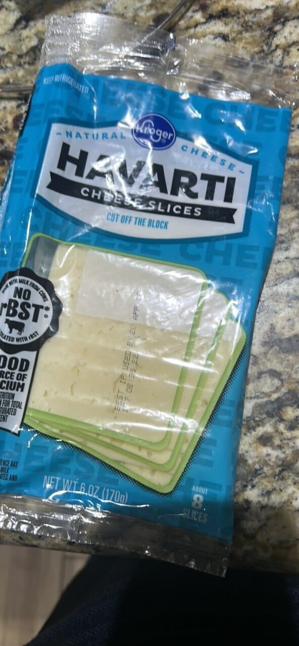 Kroger HAVARTI CHEESE SLICES packshot
