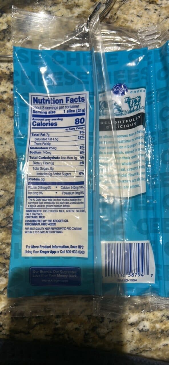 Kroger HAVARTI CHEESE SLICES packshot