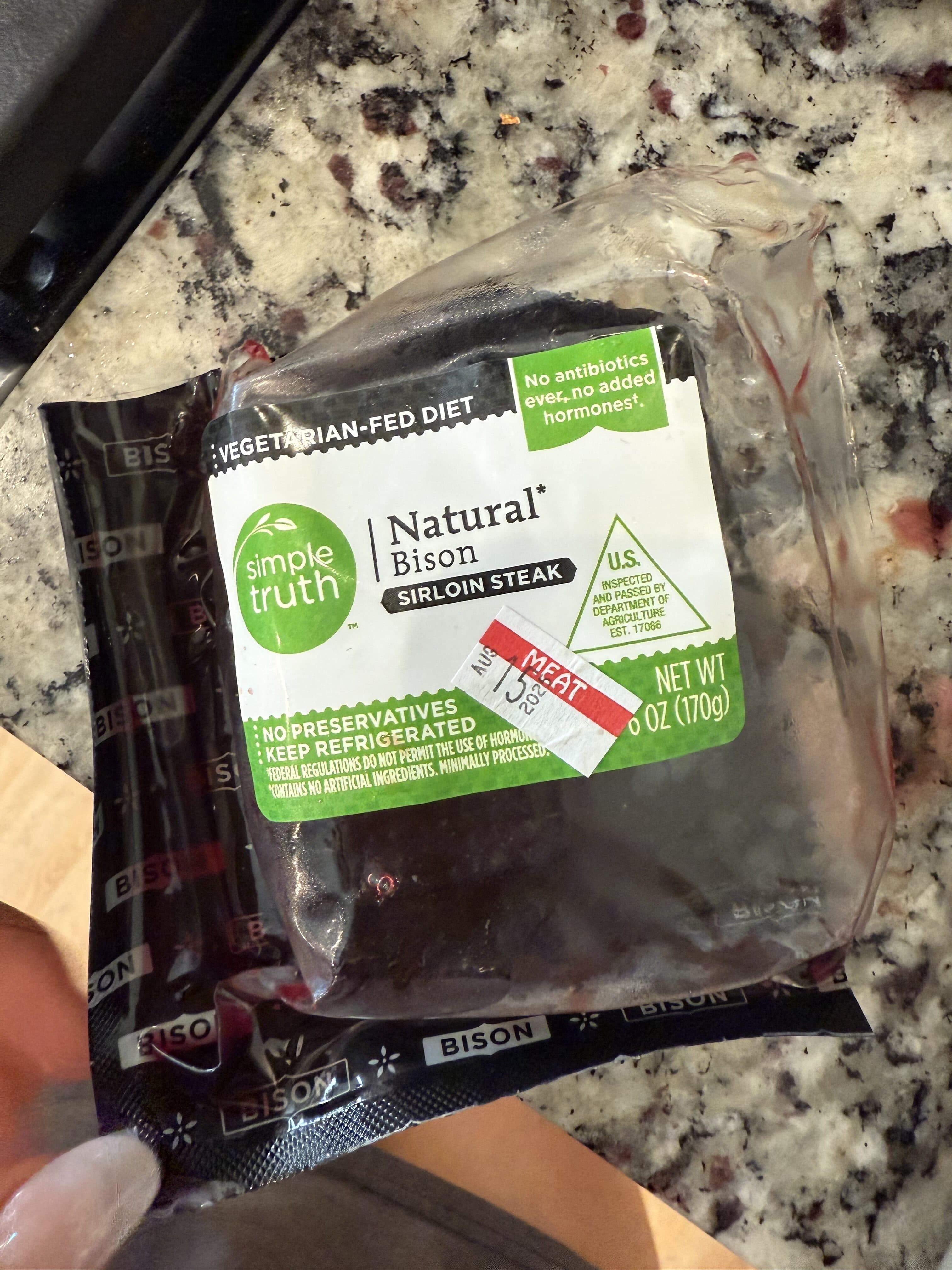 Simple Truth Natural Bison Sirloin Steak packshot