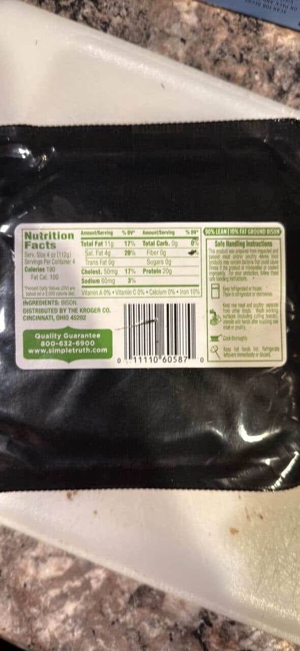 simple truth Natural GROUND BISON packshot
