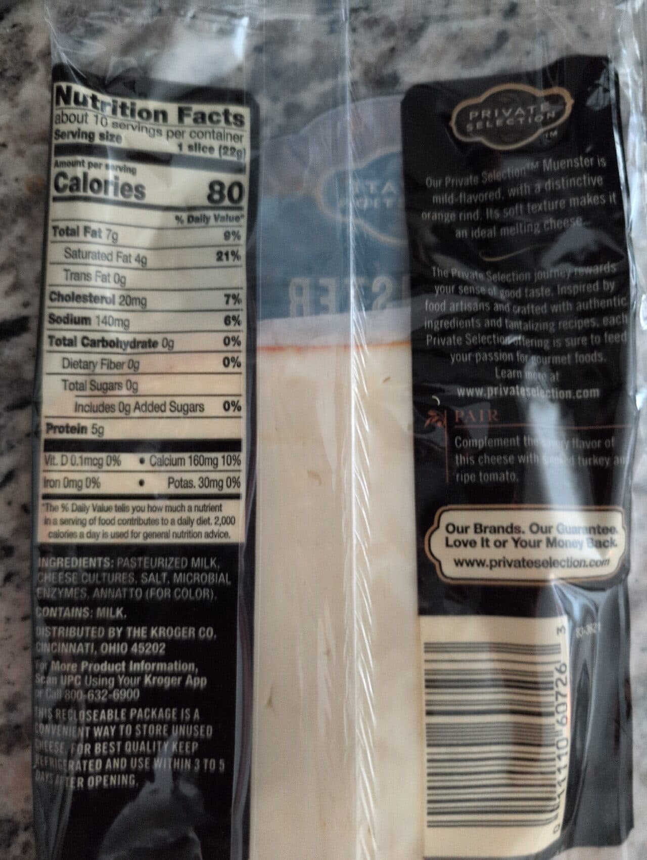Private Selection Muenster Sliced Cheese packshot