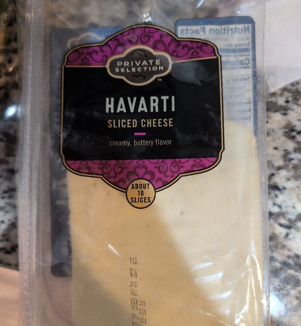 PRIVATE SELECTION HAVARTI SLICED CHEESE packshot