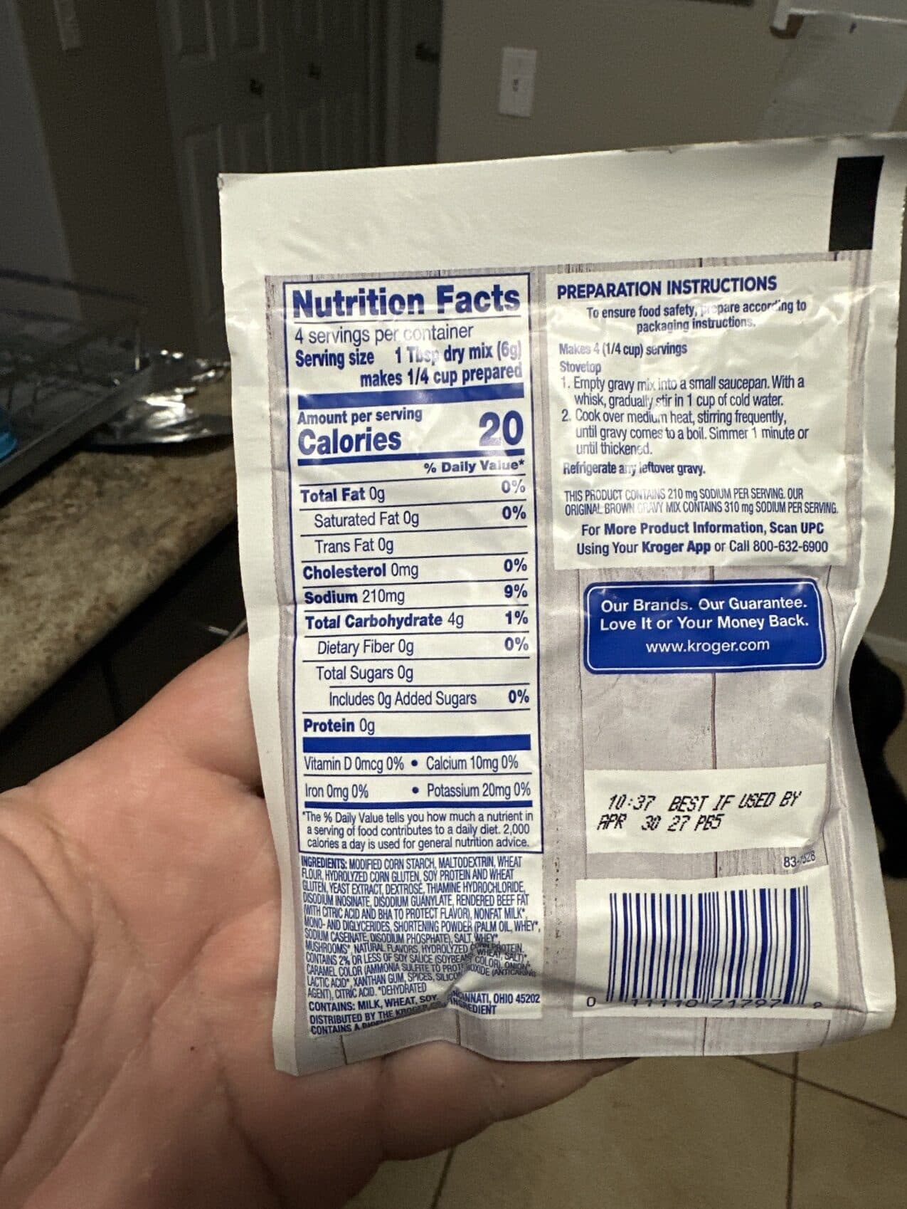 Kroger Brown Gravy Mix packshot