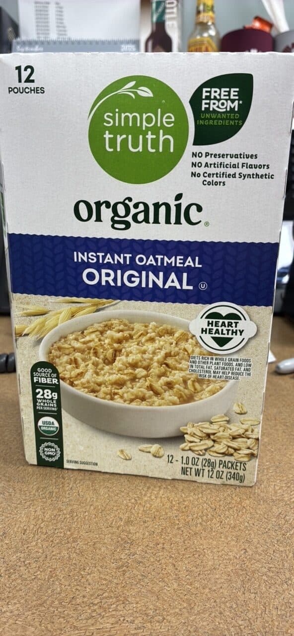 simple truth instant oatmeal original packshot