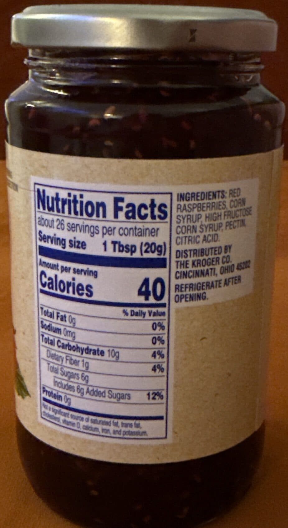 Kroger Red Raspberry Preserves packshot