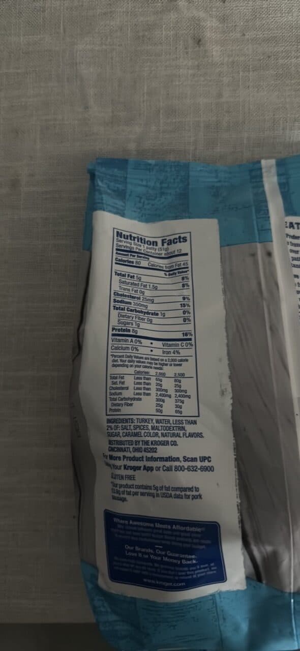 Kroger Turkey Sausage Patties packshot