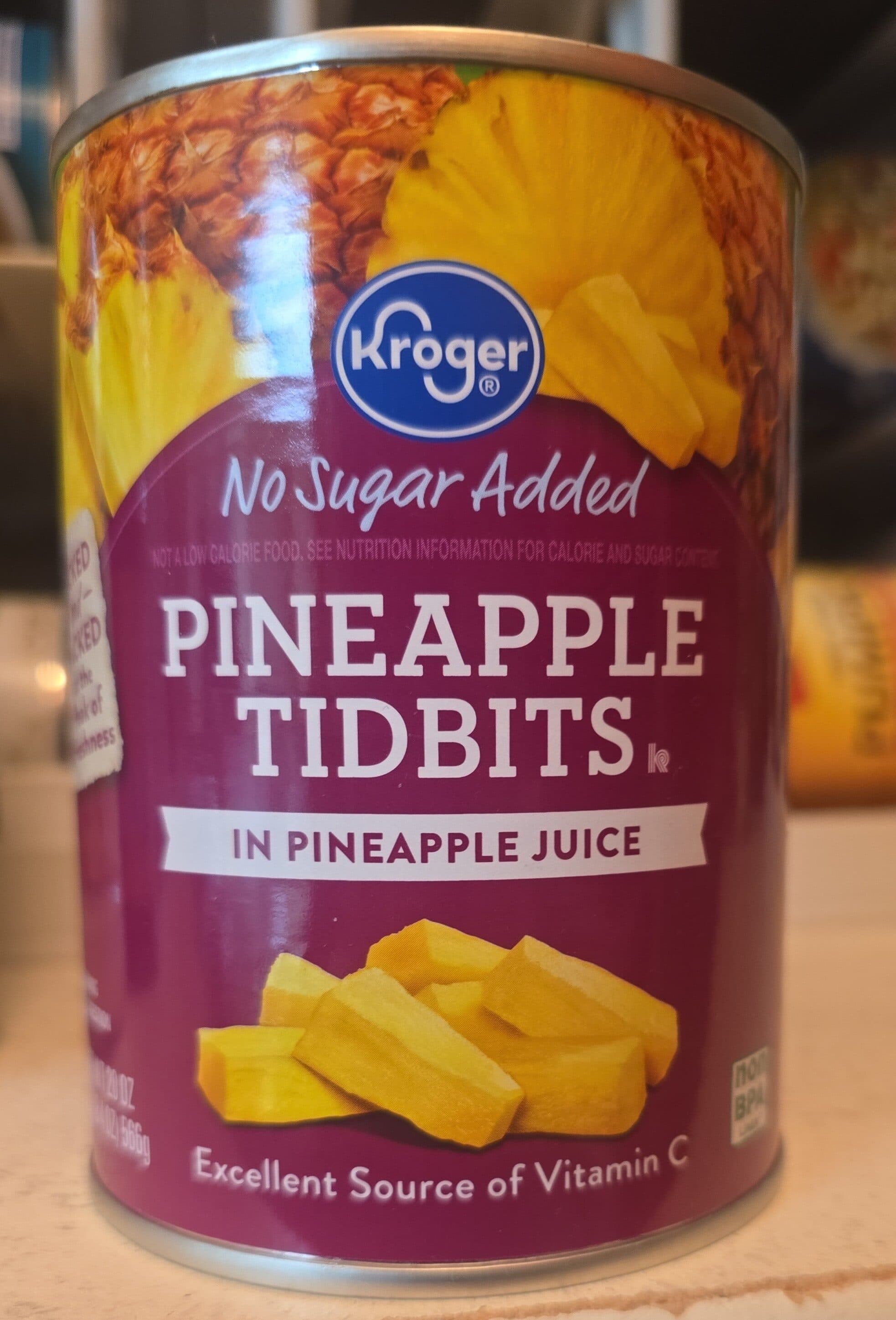 Kroger Pineapple Tidbits, In Pineapple Juice packshot