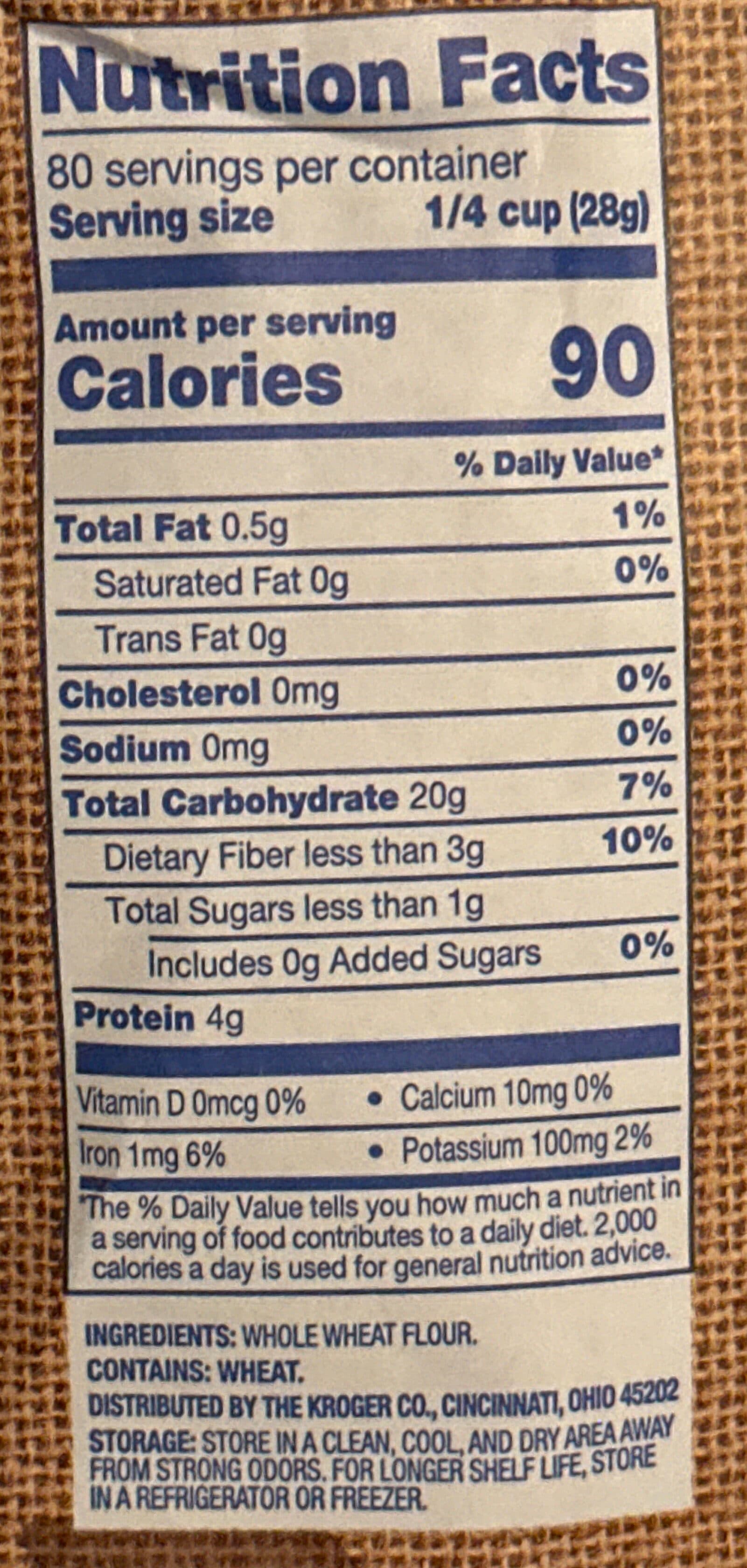 Kroger Whole Wheat Flour packshot