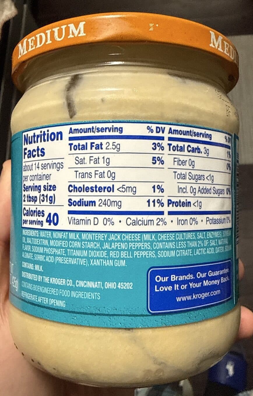Kroger Monterey Jack Queso Cheese Dip packshot