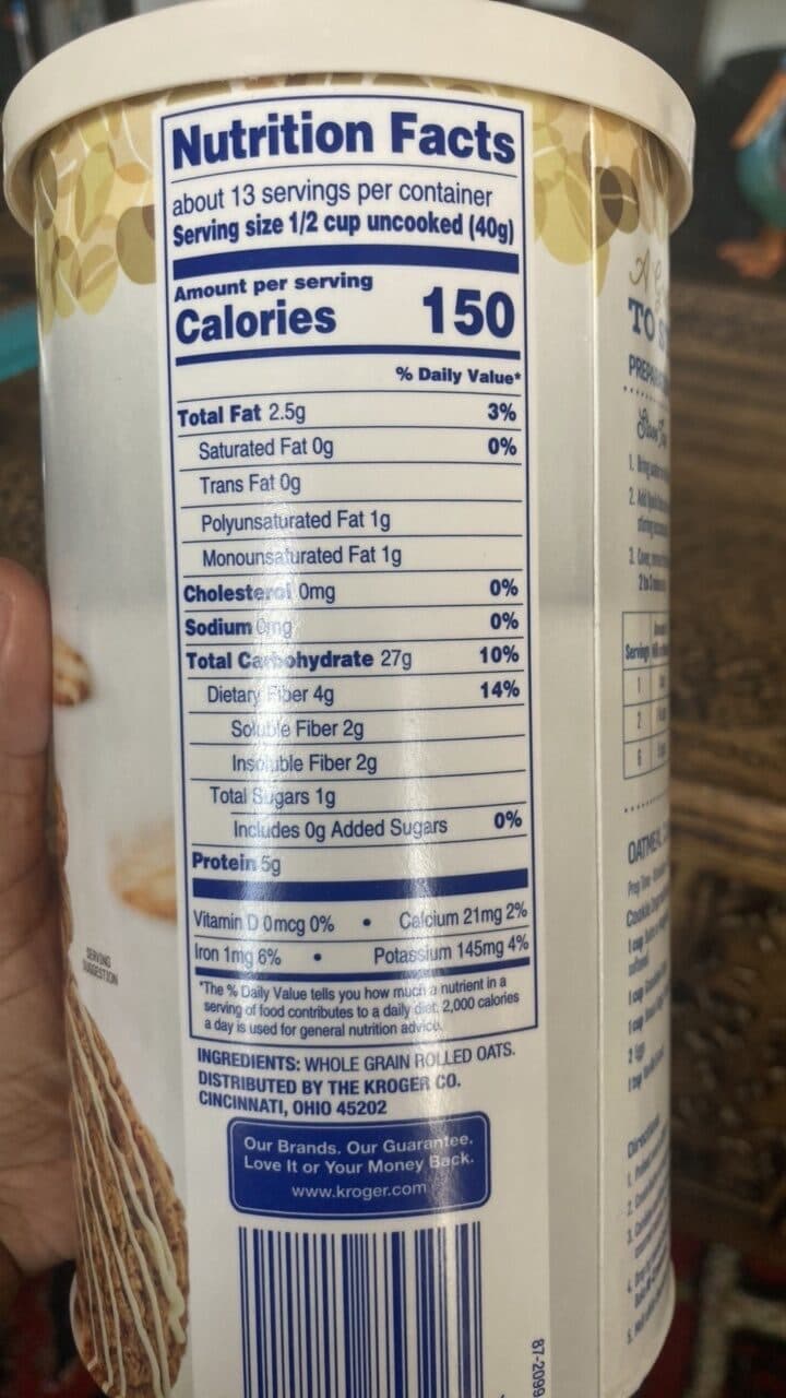 Kroger Quick 1 Minute Oats packshot