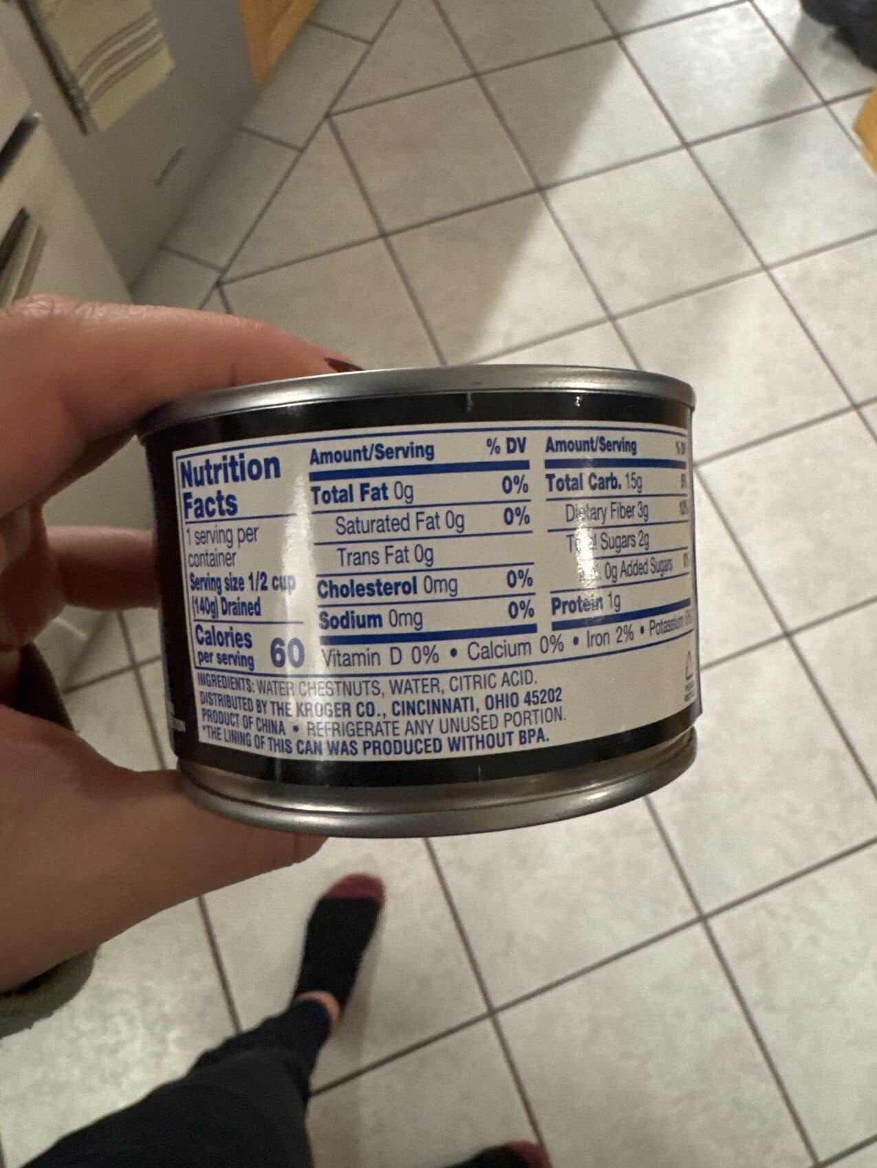 Kroger Whole Water Chestnuts packshot