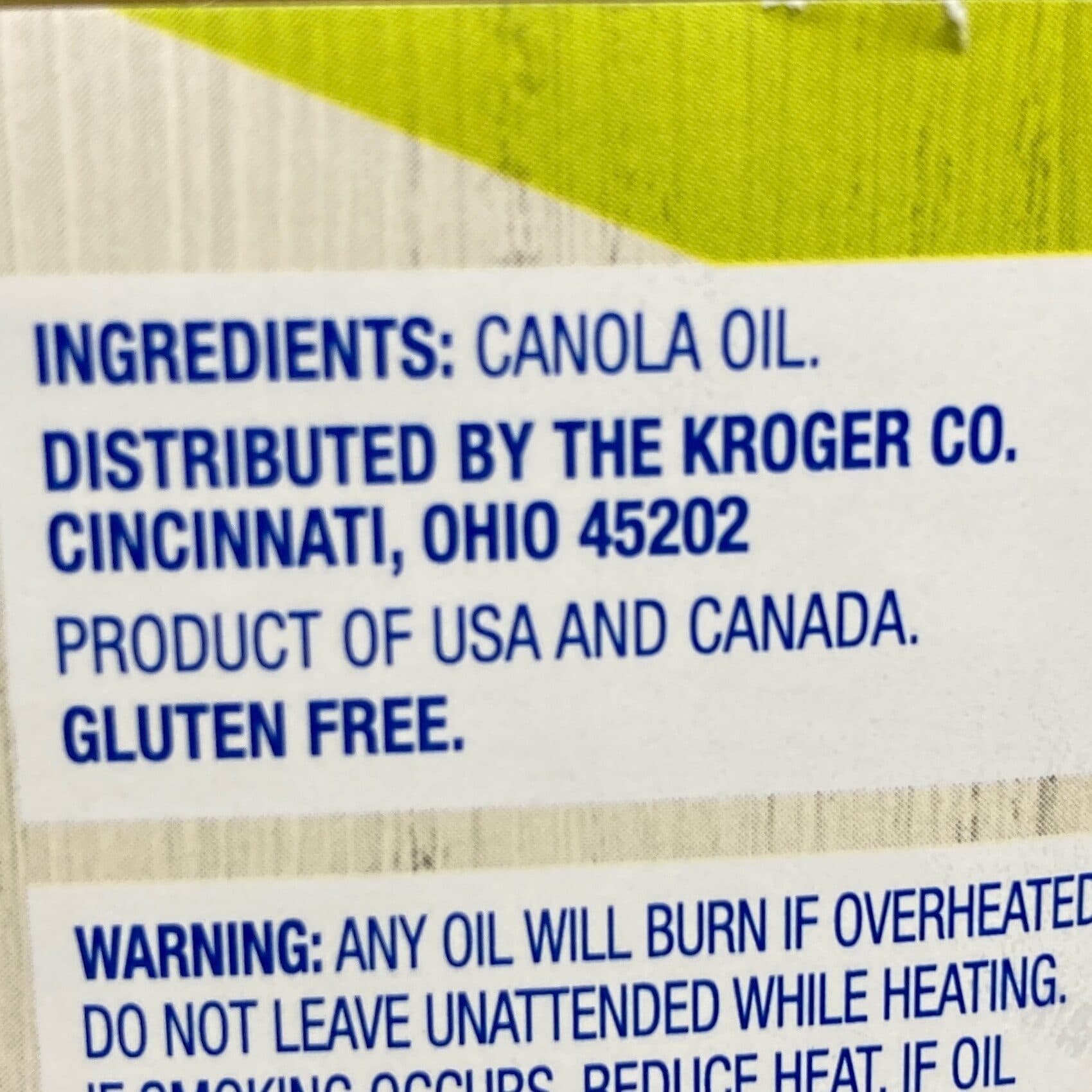 Kroger Canola Oil packshot