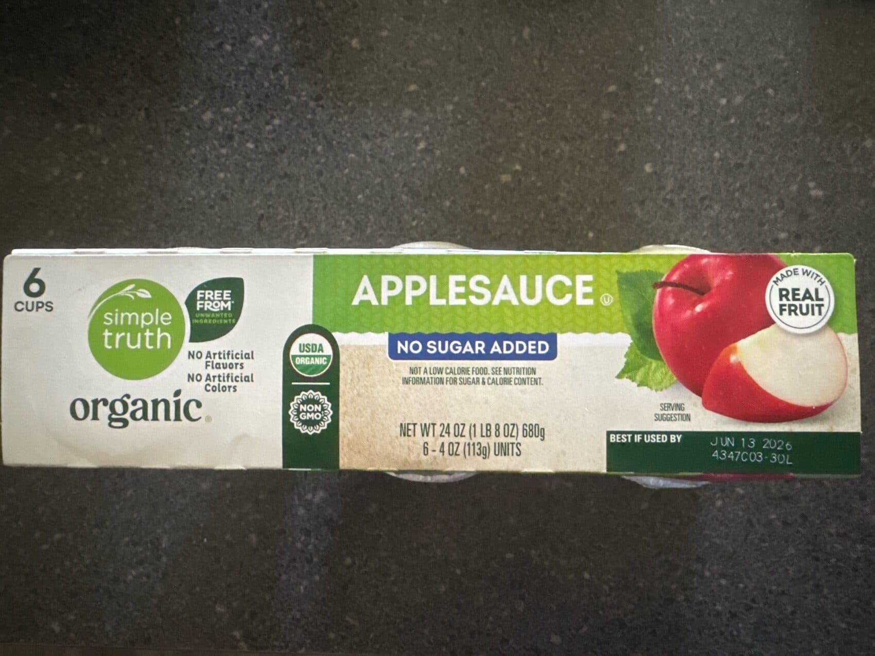 Simple Truth Organic Unsweetened Applesauce packshot