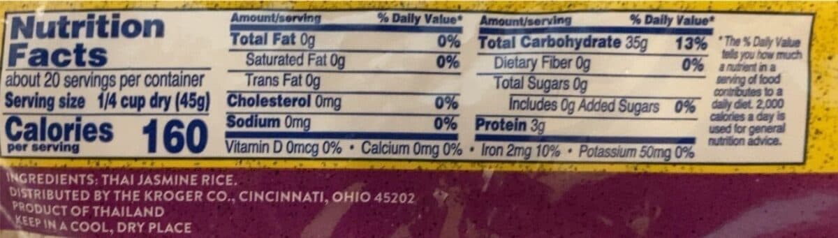 Kroger Jasmine Rice packshot
