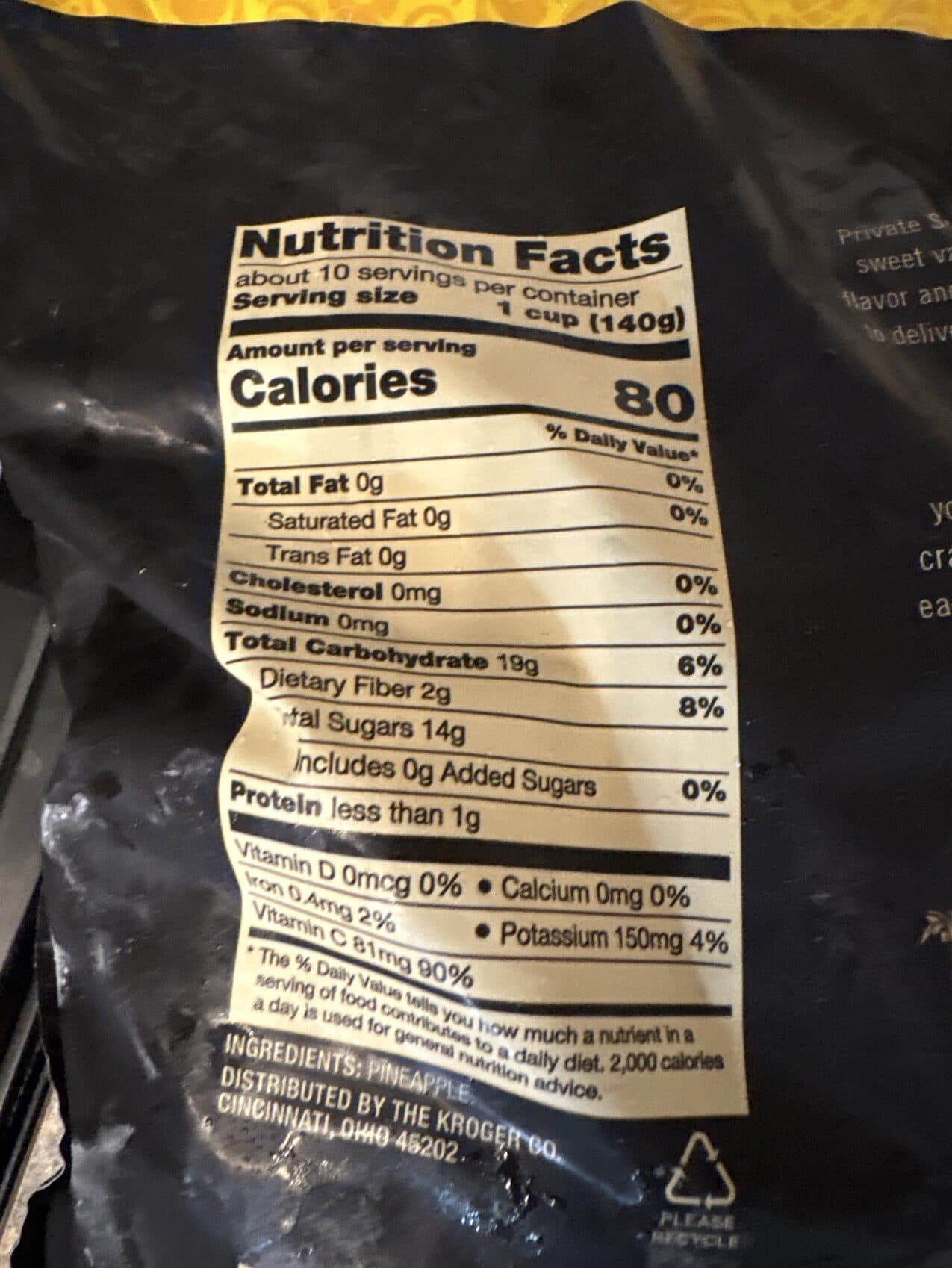 Private Selection Super Sweet Pineapple Chunks packshot