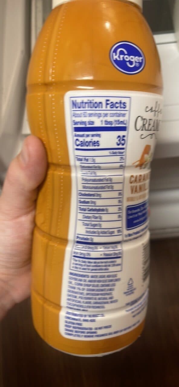 Kroger coffee creamer packshot