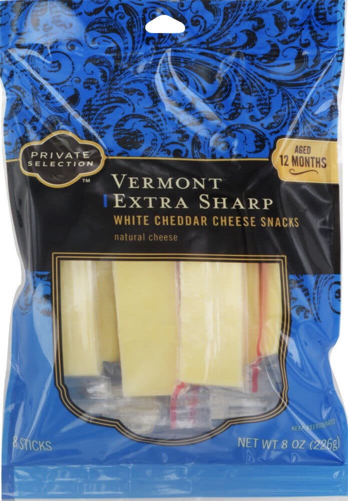 Private Selection Vermont Extra Sharp White Cheddar Cheese Sticks packshot