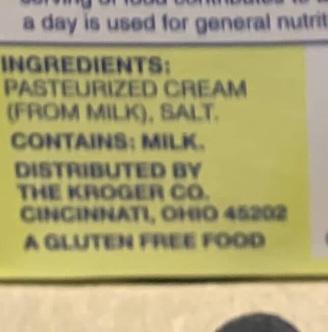 Kroger Salted Butter packshot