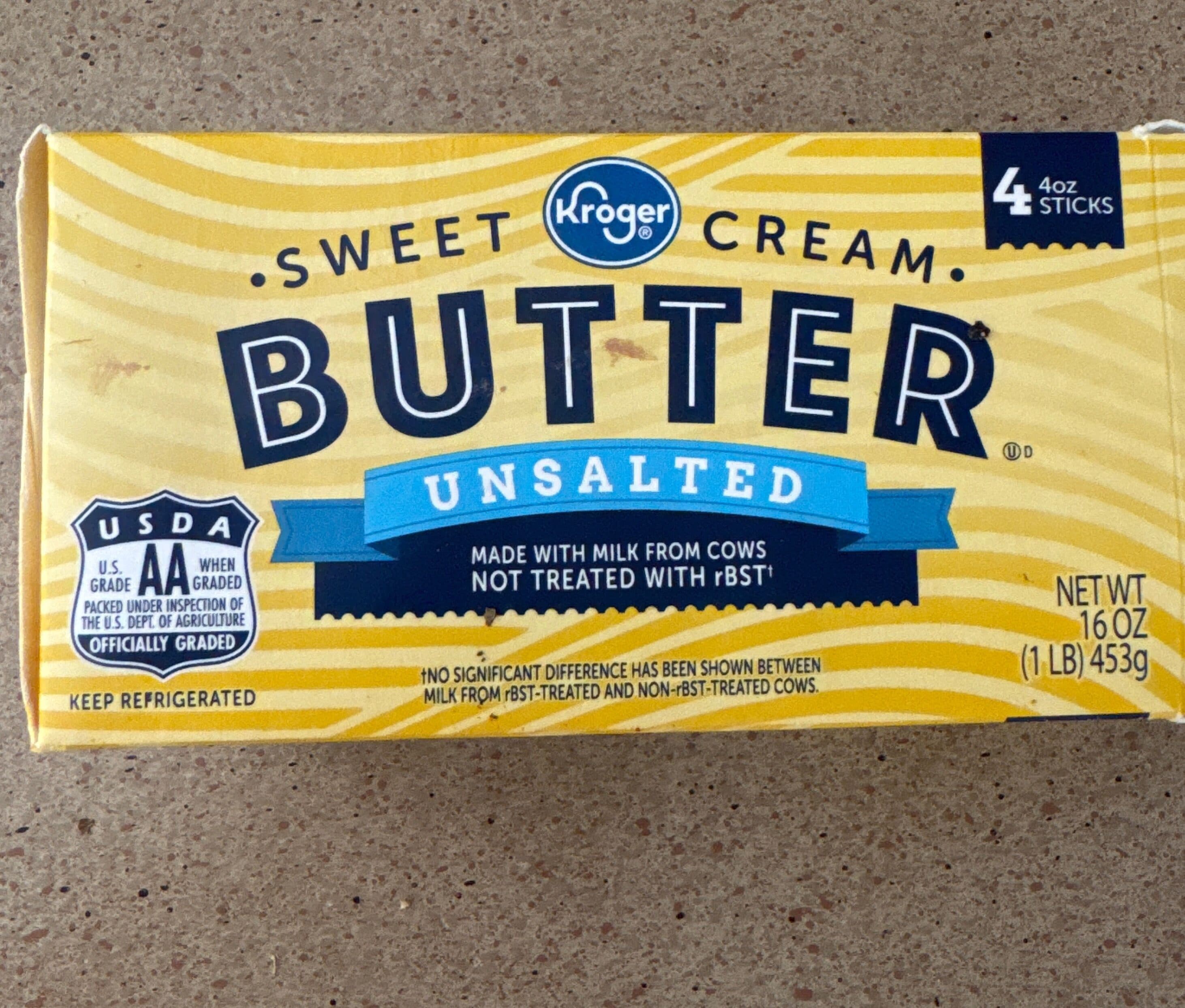 Kroger Sweet Cream Butter Unsalted packshot